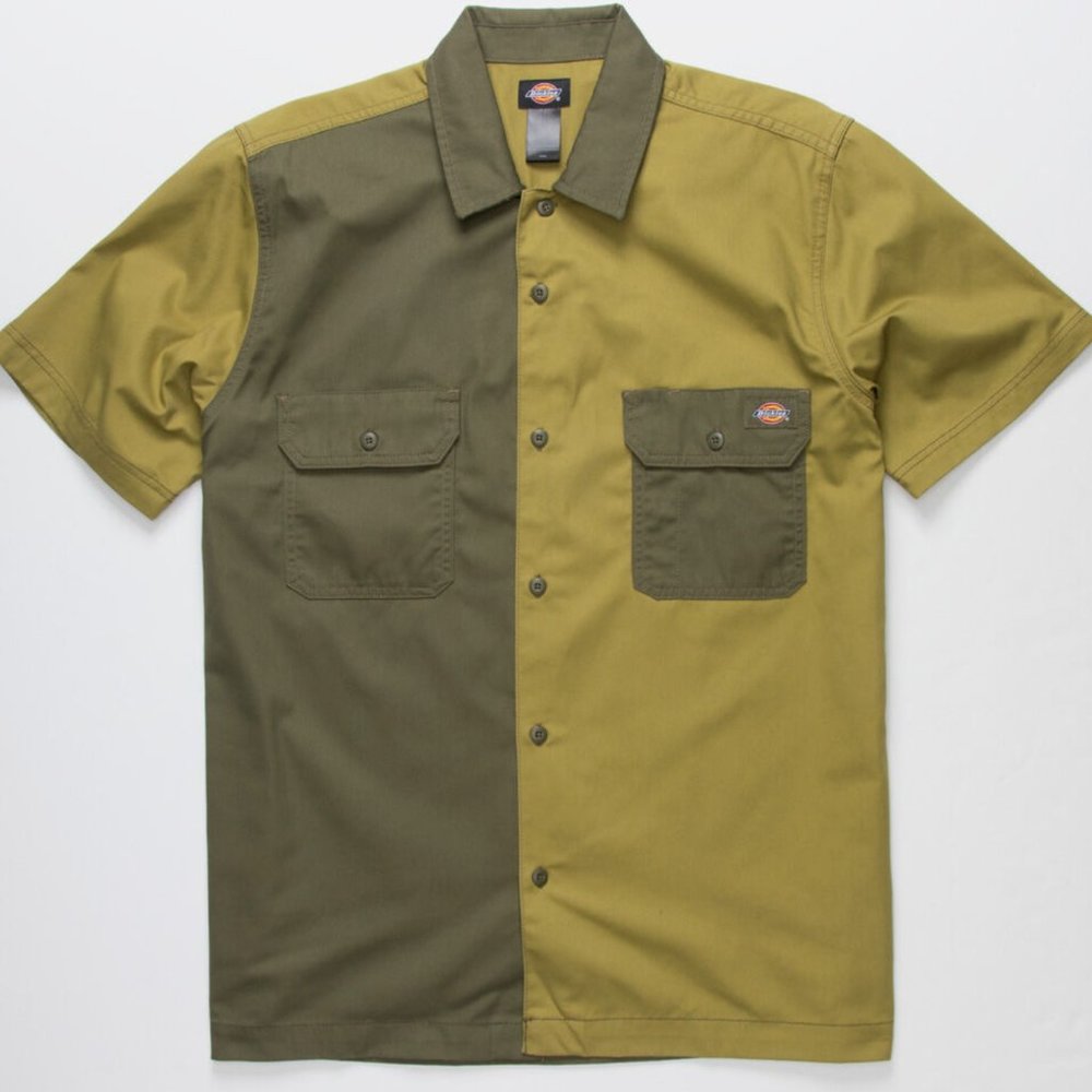 DICKIES Mens Work Shirt - Military Green